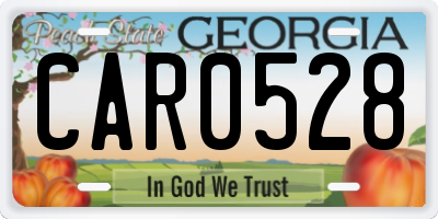 GA license plate CAR0528