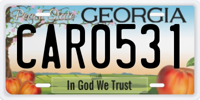 GA license plate CAR0531