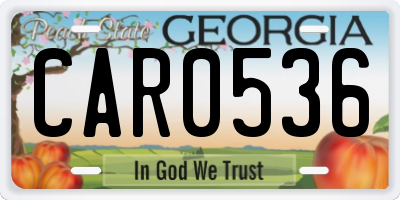 GA license plate CAR0536