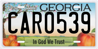 GA license plate CAR0539