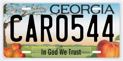 GA license plate CAR0544