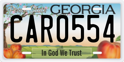 GA license plate CAR0554