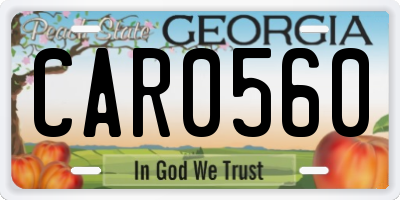 GA license plate CAR0560