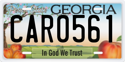 GA license plate CAR0561