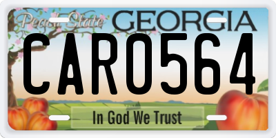 GA license plate CAR0564