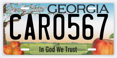 GA license plate CAR0567