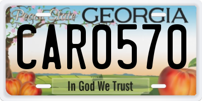 GA license plate CAR0570