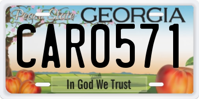 GA license plate CAR0571