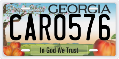 GA license plate CAR0576