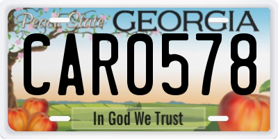 GA license plate CAR0578