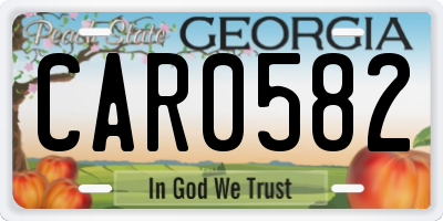 GA license plate CAR0582