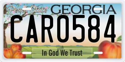 GA license plate CAR0584