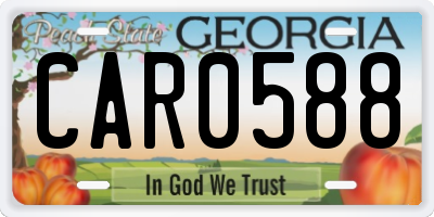 GA license plate CAR0588