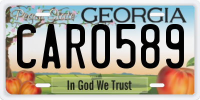 GA license plate CAR0589