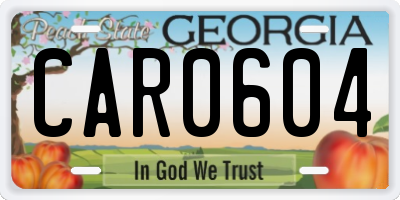 GA license plate CAR0604