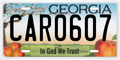 GA license plate CAR0607