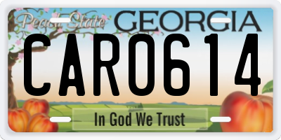 GA license plate CAR0614