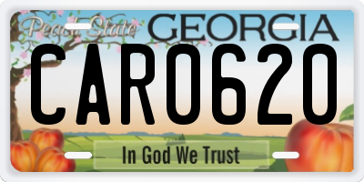 GA license plate CAR0620