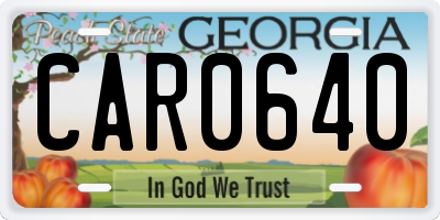 GA license plate CAR0640