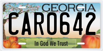 GA license plate CAR0642