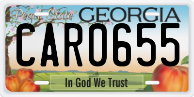 GA license plate CAR0655