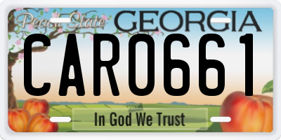 GA license plate CAR0661