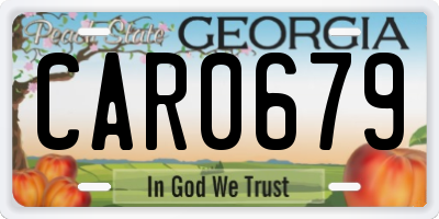 GA license plate CAR0679