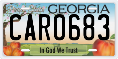 GA license plate CAR0683