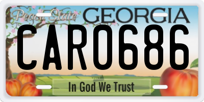 GA license plate CAR0686