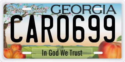 GA license plate CAR0699