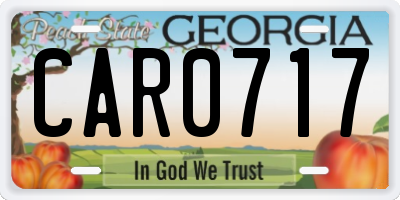 GA license plate CAR0717