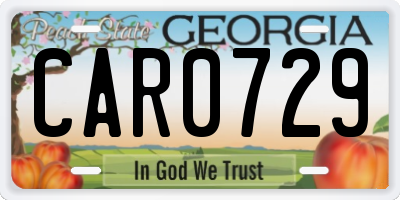 GA license plate CAR0729