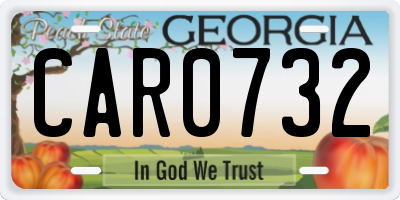 GA license plate CAR0732