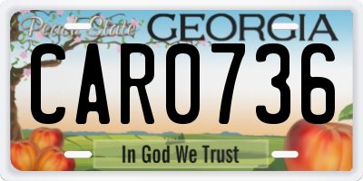 GA license plate CAR0736