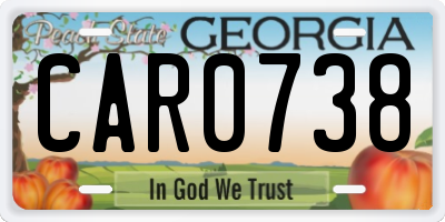 GA license plate CAR0738