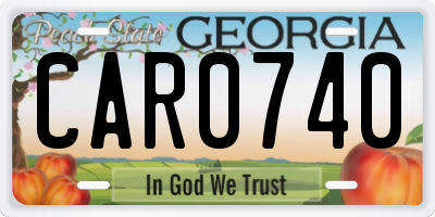 GA license plate CAR0740