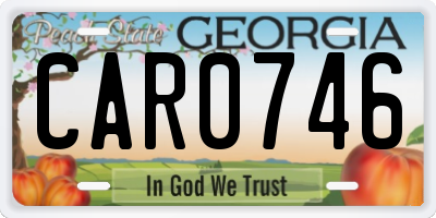 GA license plate CAR0746
