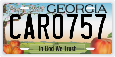 GA license plate CAR0757