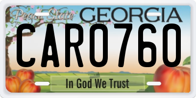 GA license plate CAR0760