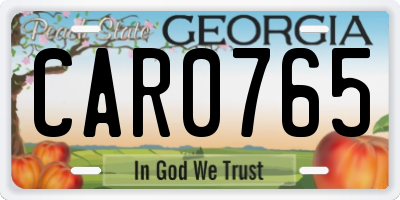 GA license plate CAR0765