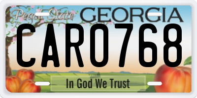 GA license plate CAR0768