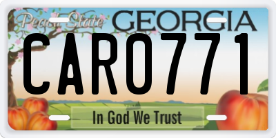 GA license plate CAR0771