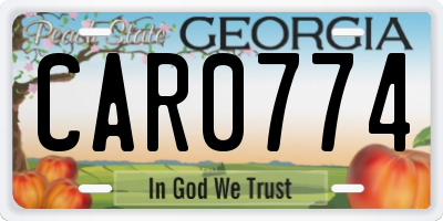 GA license plate CAR0774