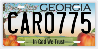 GA license plate CAR0775