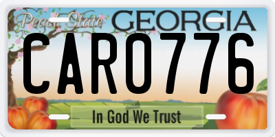 GA license plate CAR0776