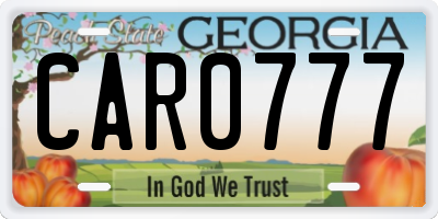 GA license plate CAR0777