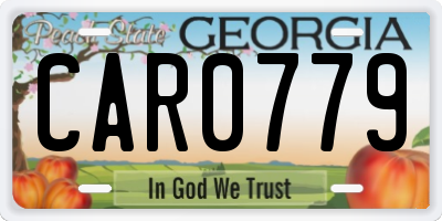 GA license plate CAR0779