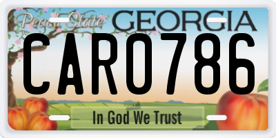 GA license plate CAR0786