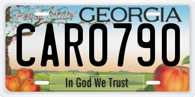 GA license plate CAR0790