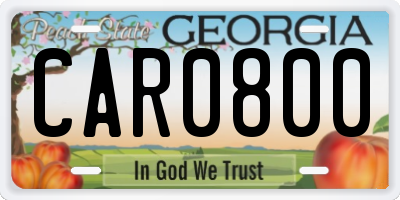 GA license plate CAR0800